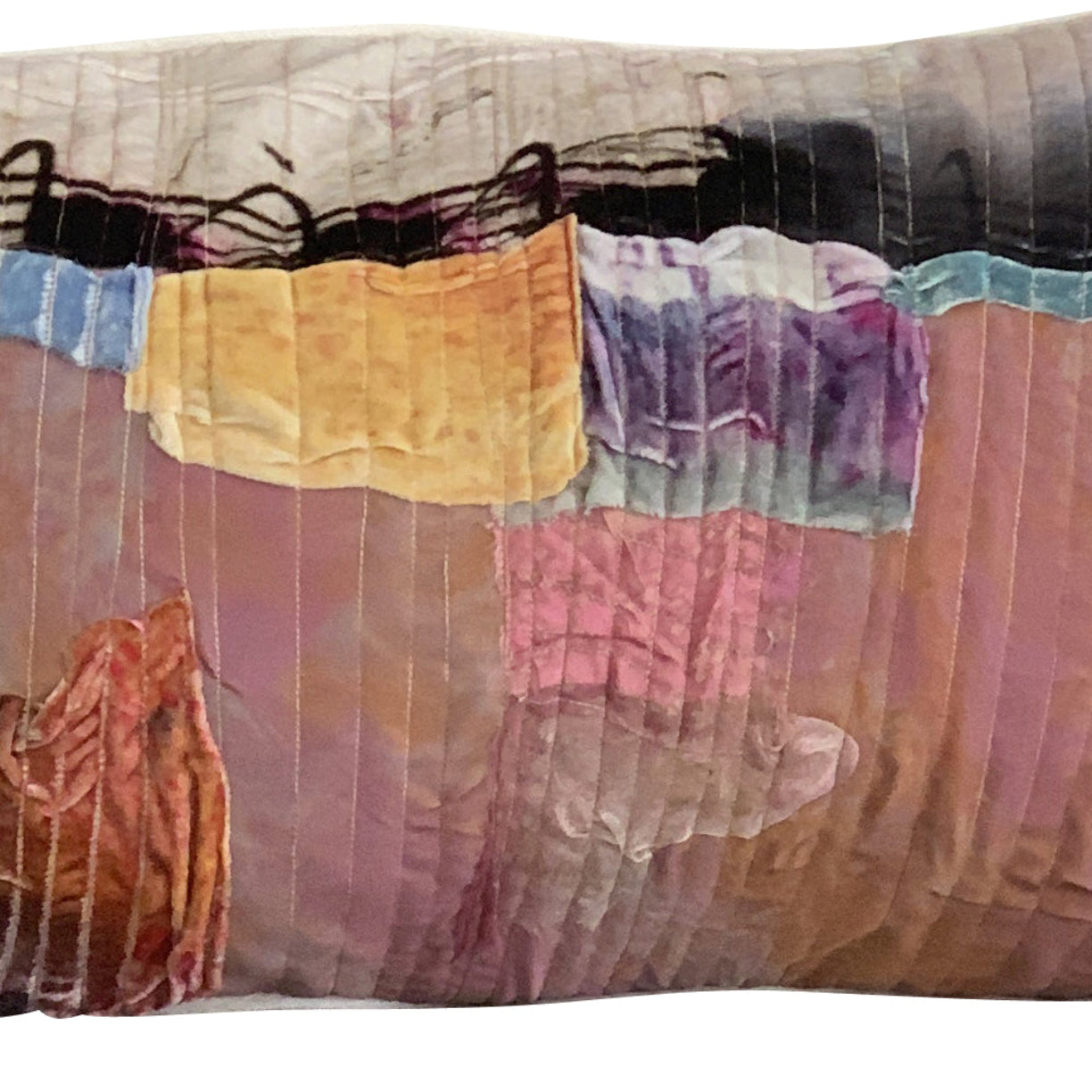 detail of a the patchwork fabric