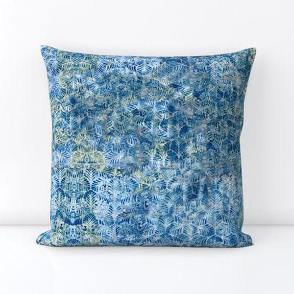 Blue Floral Velvet Throw Pillow - Throw Pillows - Sara Palacios Designs