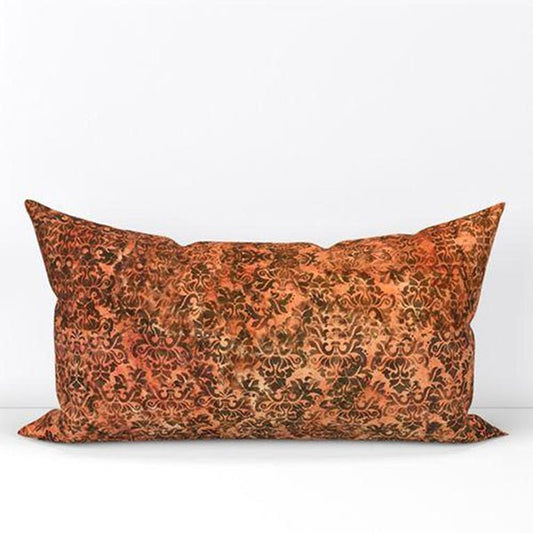 Burnt Orange and Grey Velvet Lumbar Pillow - Throw Pillows - Sara Palacios Designs