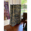 Gold and Black Patterned Curtains - Color Block Curtains - Set of 2
