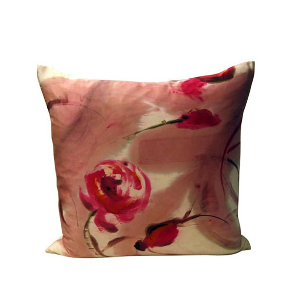 Pink silk throw online pillows