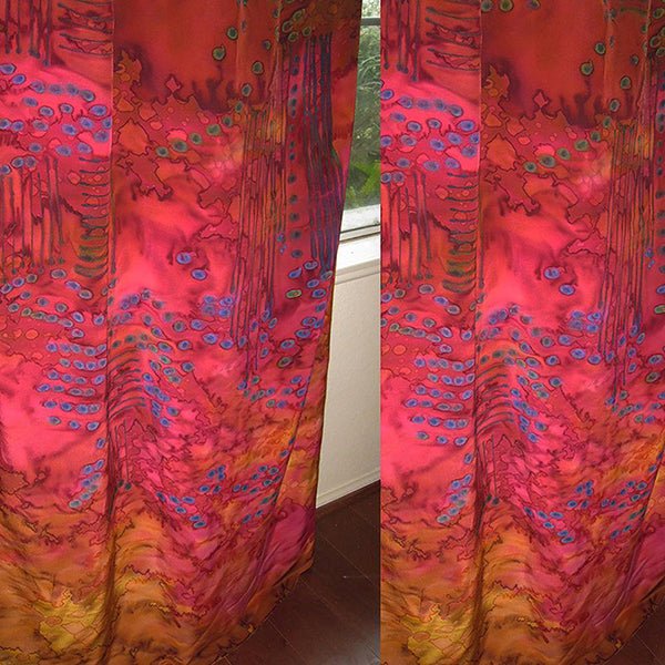 Red Silk Drapes - Curtains & Drapes - Sara Palacios Designs