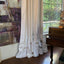 White Bordered Curtains -  Color Block Curtains - Set of 2